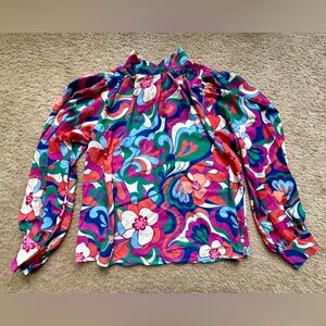 Flying Tomato Multicolor Floral Blouse Sz Small